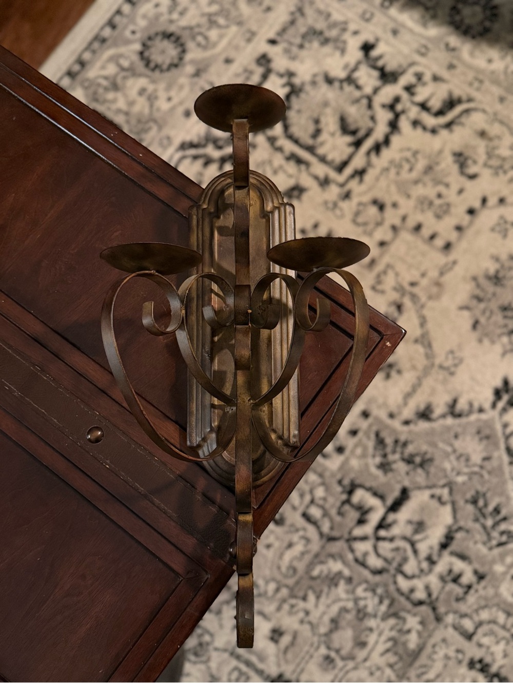 Antique-Style Metal Wall Sconce Candle Holder
